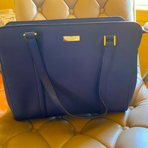 Kate Spade saffiano leather tote in Navy Blue